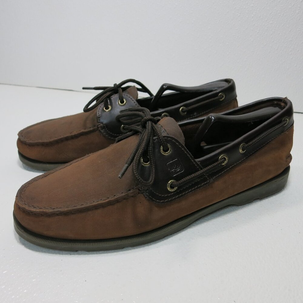 Sperry Top-Sider Two Tone Nubuck Leather Comfort Deck Boat Shoes Footwear 10 M